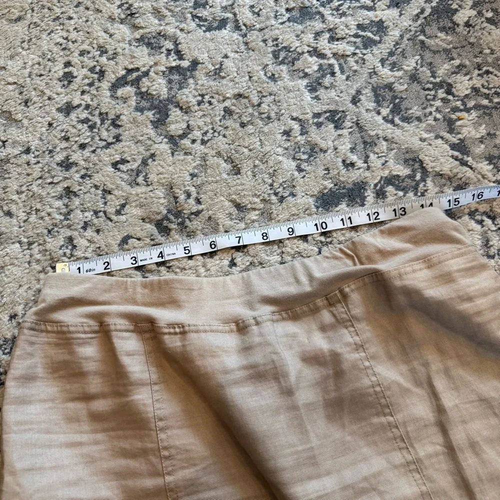 Chico's Tan Midi Skirt with Lace Hem Womens Size Medium 1 Cotton Boho Beachy